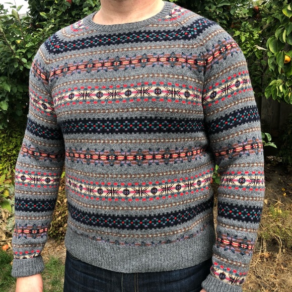 j crew fair isle sweater mens